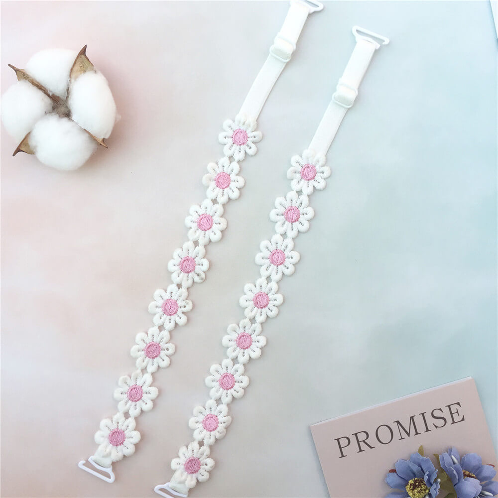 pink daisy bra straps