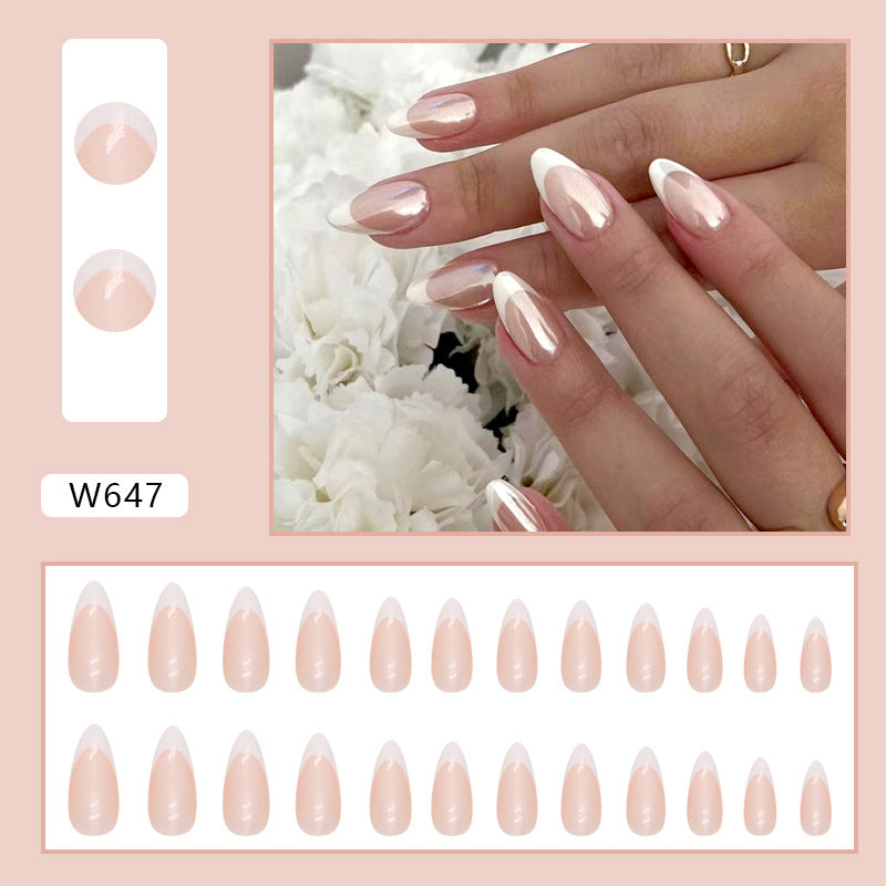 3 For $9.99 - 24 Pieces French Almond Nails