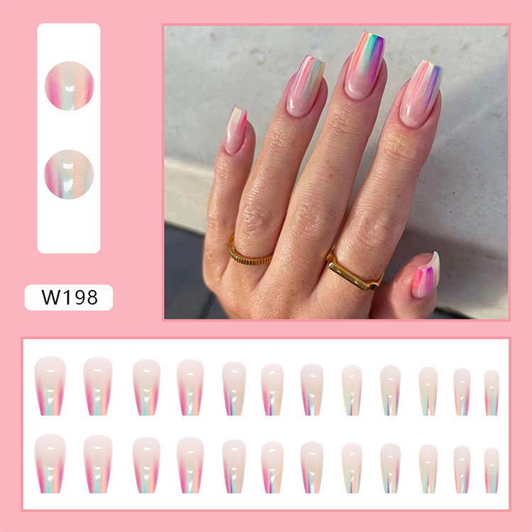 3 For $12.99 -  light color wearable nails 24 pcs