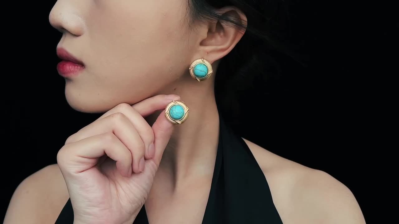 Turquoise Vintage Stud Earrings