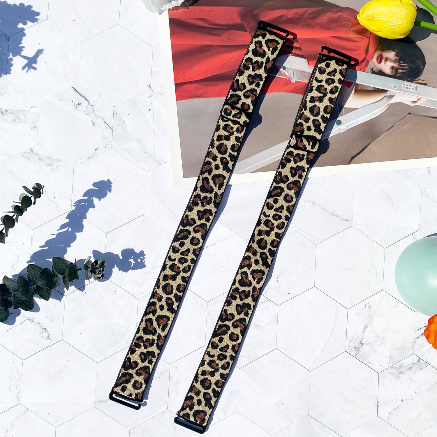 Adjustable Wide Leopard Bra Strap 2.5cm Width Bra Strap Bracelet