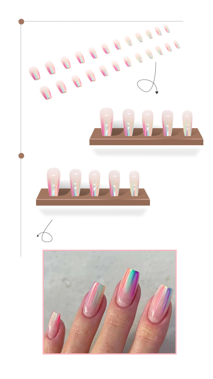 3 For $12.99 -  light color wearable nails 24 pcs