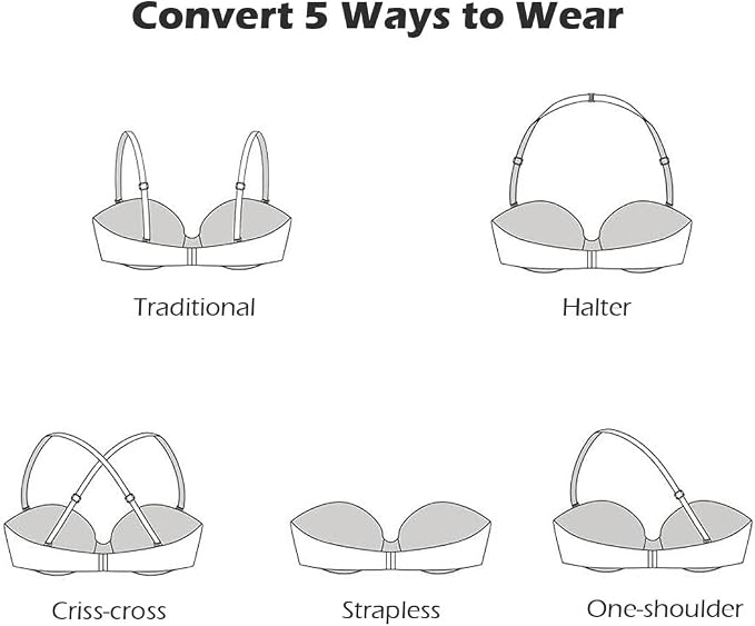 Moly Story Seamless Strapless Bra Push Up, Beauty Back Smoothing Underwire Lightly Lined Cups Bras for Women(34A-42DD)