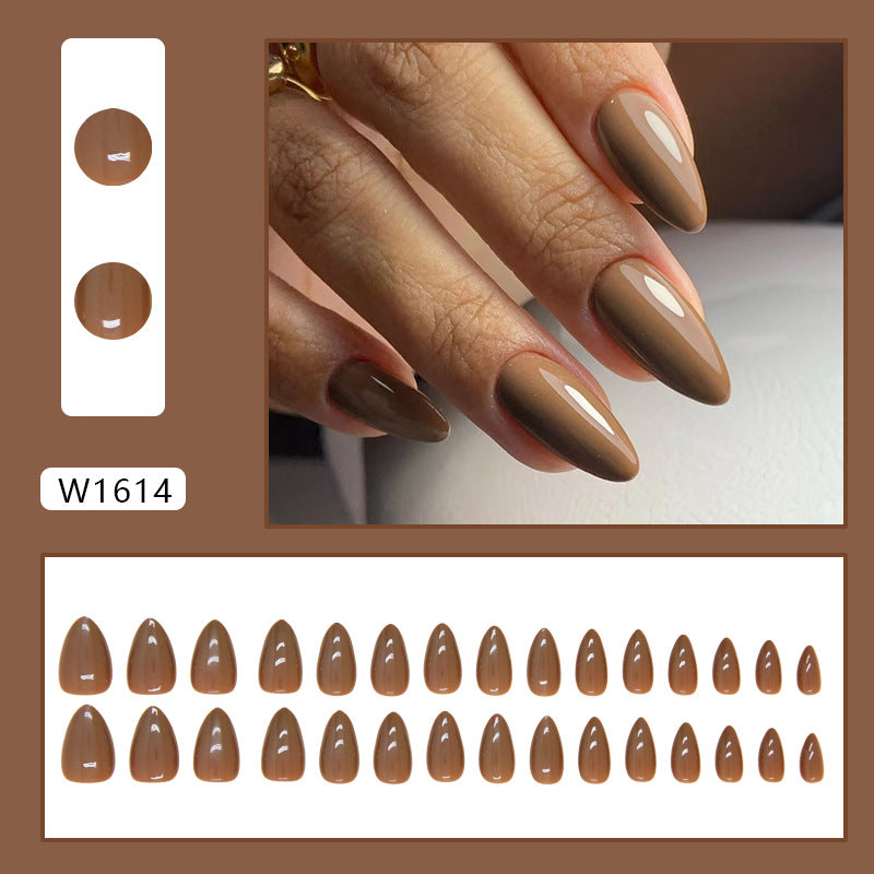 3 For $9.99 - 30 Pieces 7 Solid Color Almond Wearable Nails