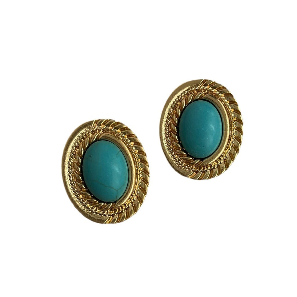 Oval Turquoise Vintage Earrings