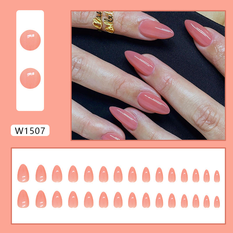 3 For $9.99 - 30 Pieces 7 Solid Color Almond Wearable Nails