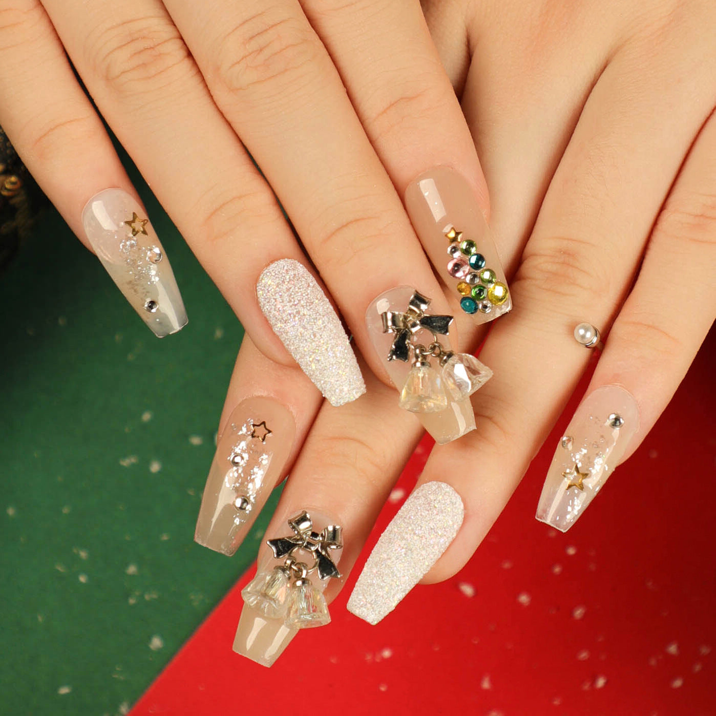 3 For 12.99 - Christmas Nails M-Coffin