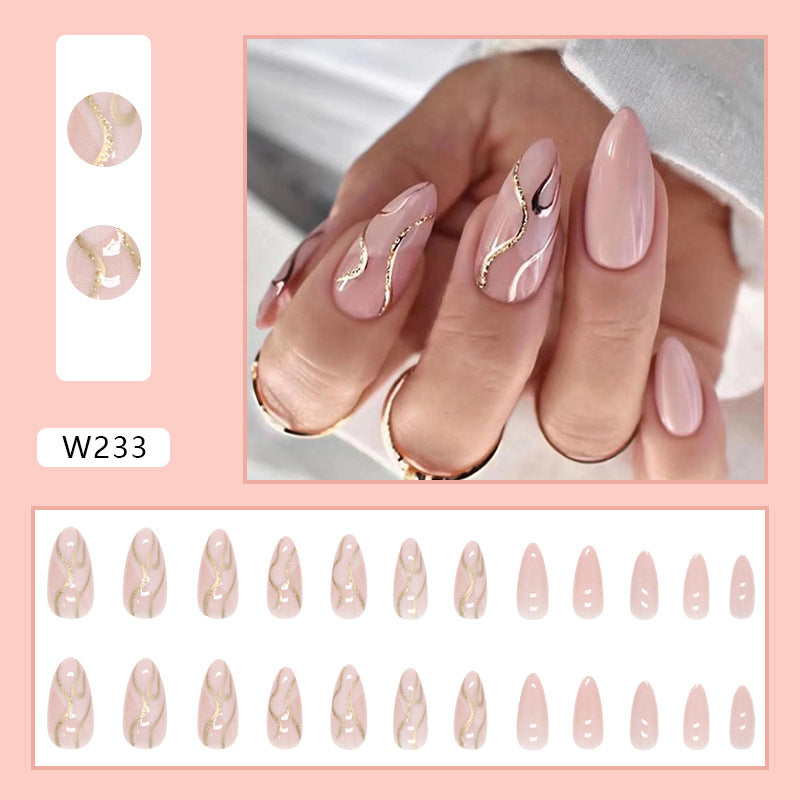 3 For $9.99 - 24 Pieces French Almond Nails