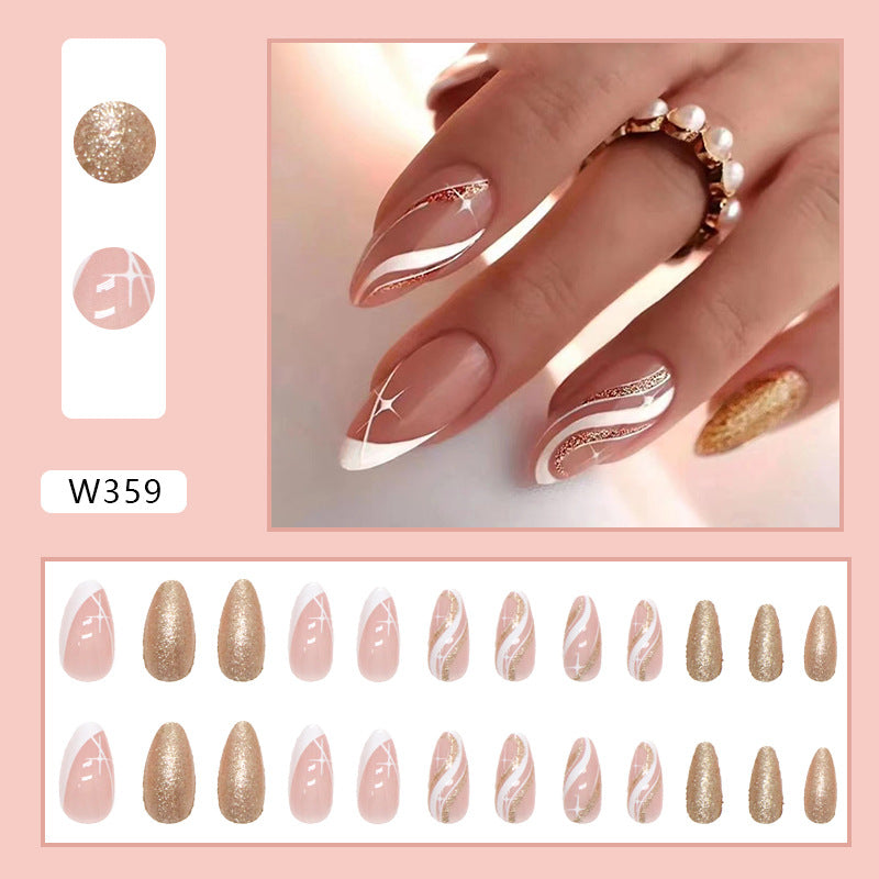 3 For $9.99 - 24 Pieces French Almond Nails