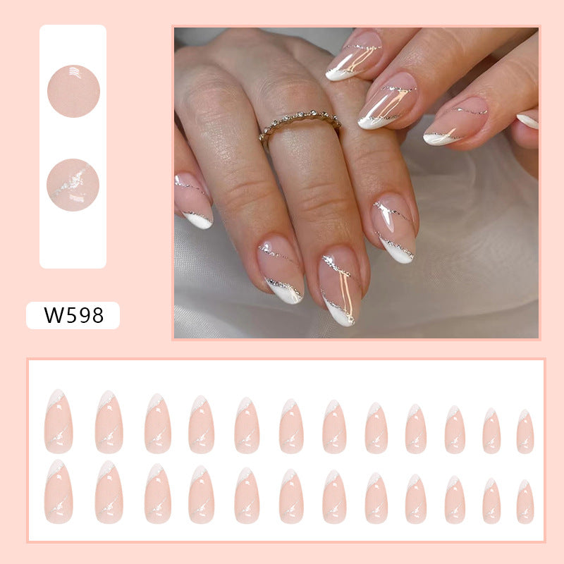 3 For $9.99 - 24 Pieces French Almond Nails