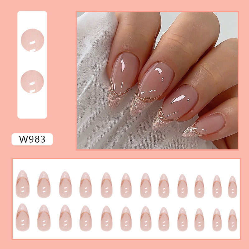 3 For $9.99 - 24 Pieces French Almond Nails