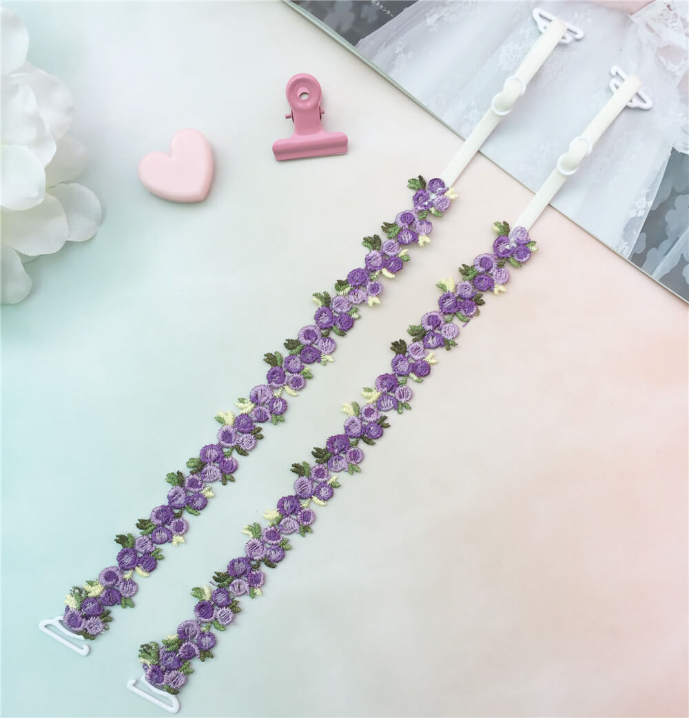 purple bra straps
