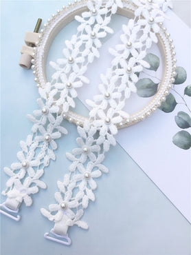 white floral straps for bra