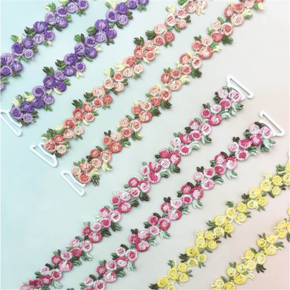 Mardi Gra Sequin Flower Bras Silicone Straps Light Weight Size B C