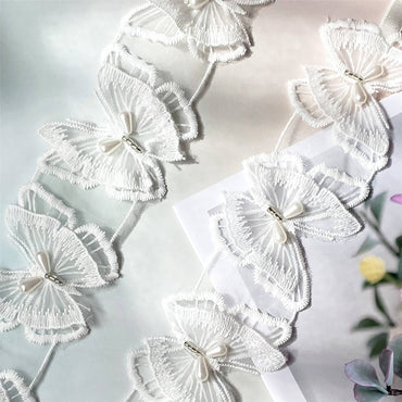 White Butterfly Bra Straps